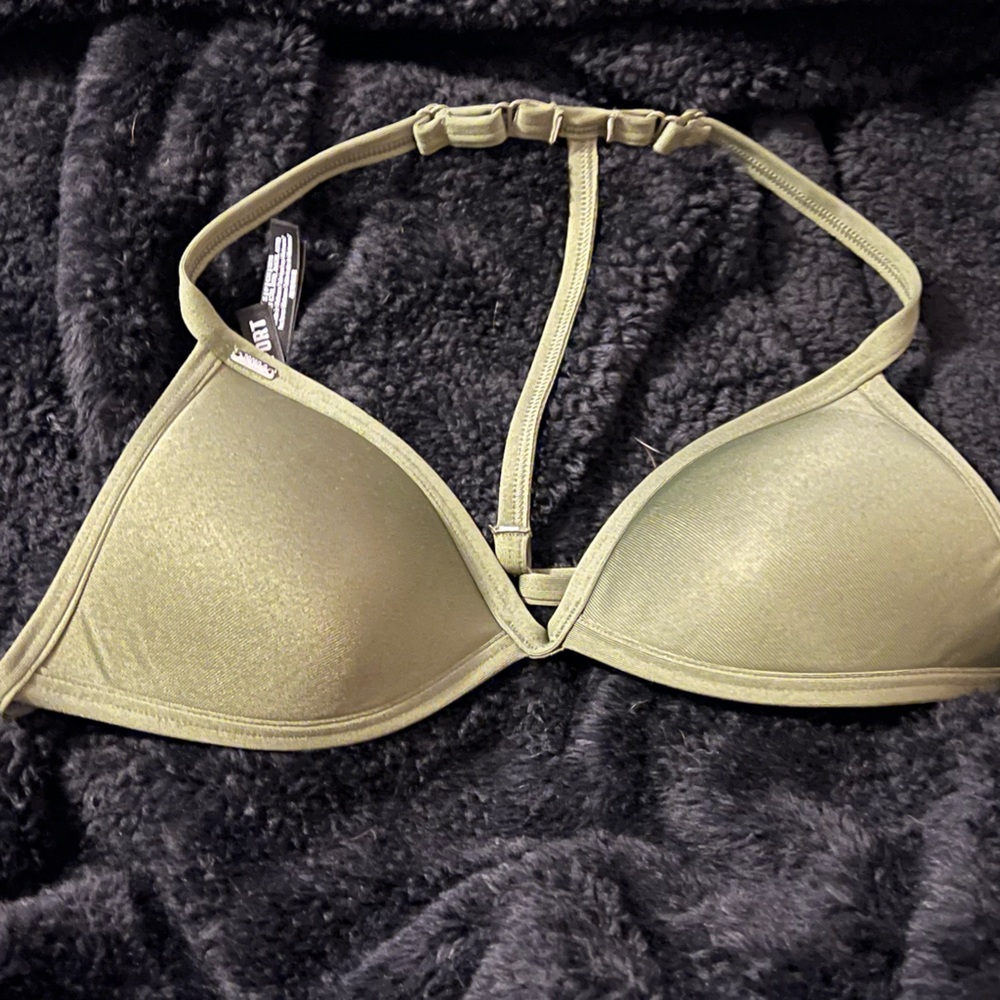 This is a small dark green bathing suit top, from Pink, push up, this is new